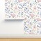 Pastel Flowers Floral Botanical Gardens Feminine Pink Purple Spring Farmhouse Easter Custom Removable Wallpaper by Spoonflower Peel & Stick Wallpaper 2FT Wide